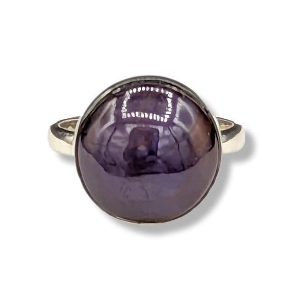 Ring Ruby Sterling Silver Size 8