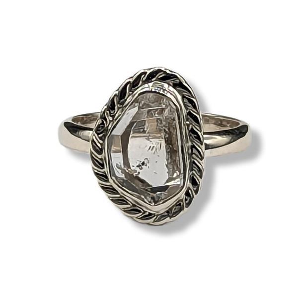 Ring Herkimer Diamond Sterling Silver Size 9