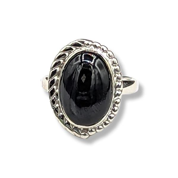 Ring Black Star Sapphire Sterling Silver