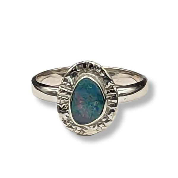 Ring Opal Sterling Silver Size 8