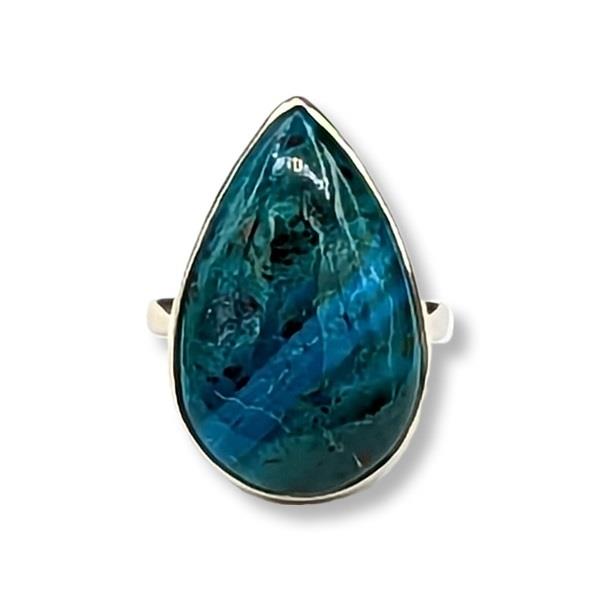 Ring Chrysocolla Azurite Malachite Turquoise Sterling Silver Size 6