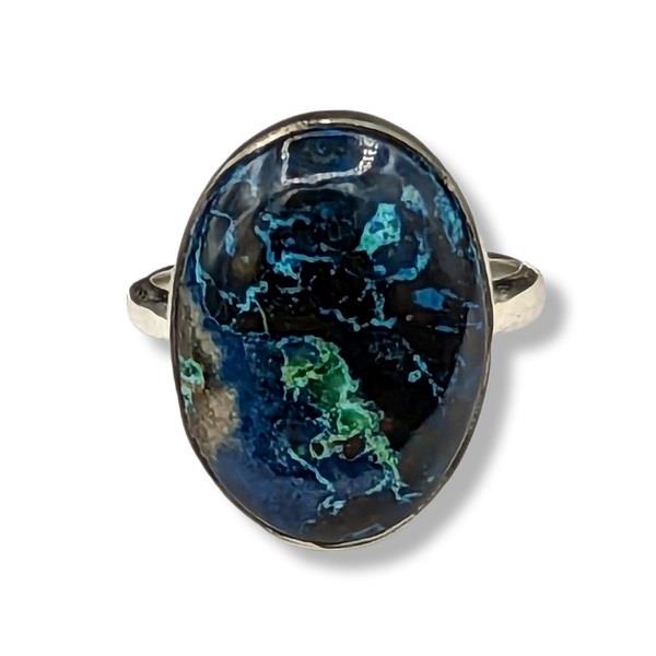 Ring Azurite Sterling Silver Size 8