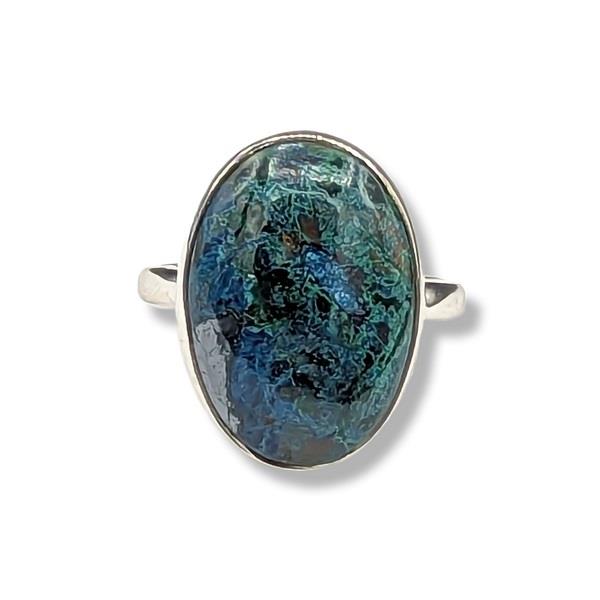 Ring Azurite Sterling Silver Size 8