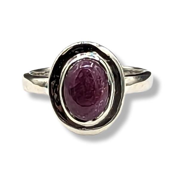 Ring Ruby Sterling Silver Size 7