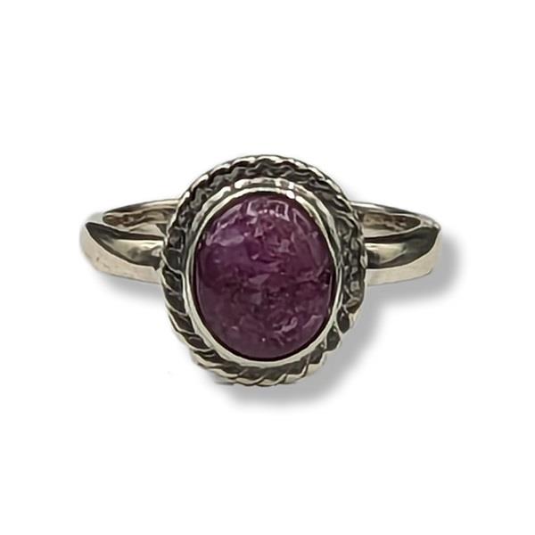 Ring Ruby Sterling Silver Size 8