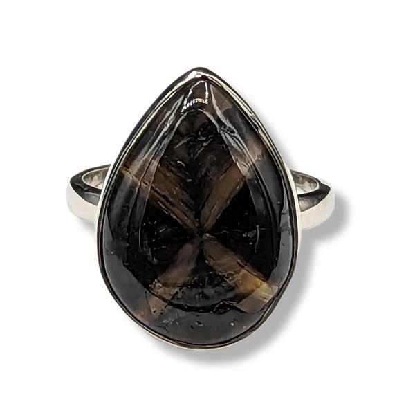 Ring Chiastolite Sterling Silver Size 9