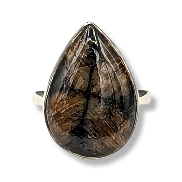 Ring Chiastolite Sterling Silver Size 8