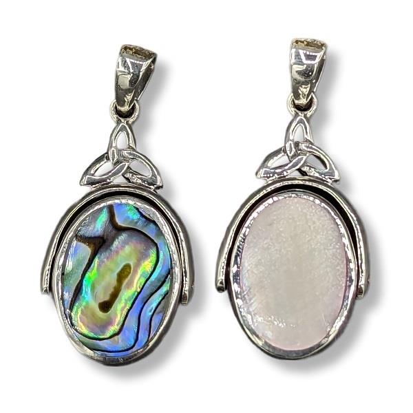 Pendant Abalone Shell Reversable Sterling Silver