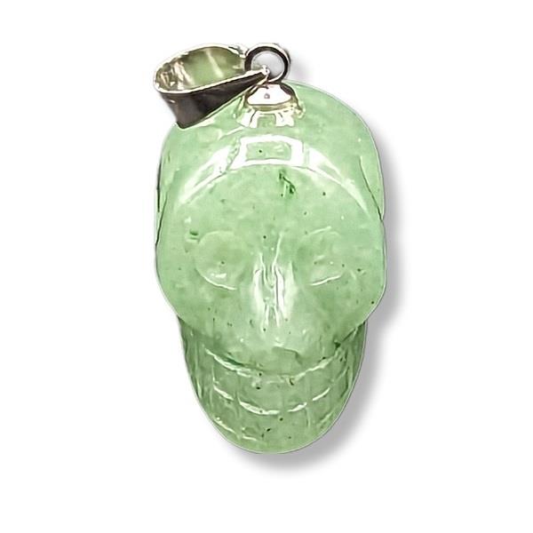 Pendant Green Aventurine Skull