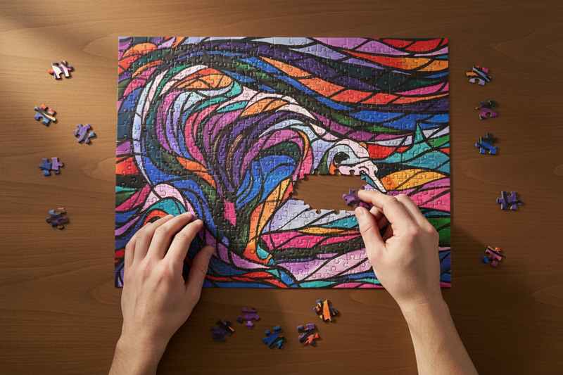 1000pcs Jigsaw Puzzle Salmon Hunter