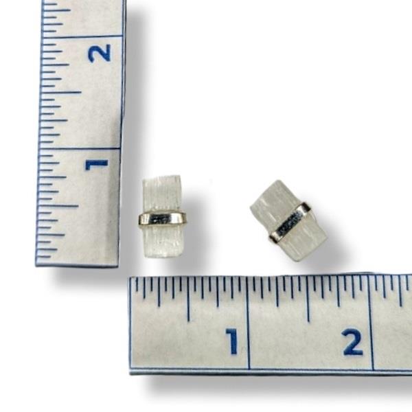 Earrings Selenite Slice Studs