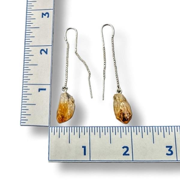 Earrings Citrine Rough Chain