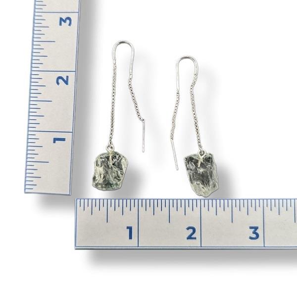 Earrings Prasiolite Rough Chain