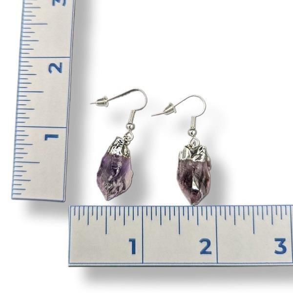 Earrings Amethyst Rough Dangle