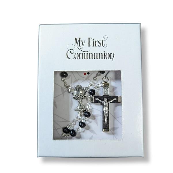 My First Communion Rosary with Black Bead