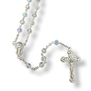Rosary that symbolizes the Birthstone April  on a white background