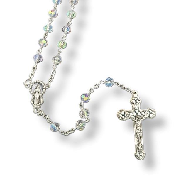 Rosary Birthstone April 6mm AB 19"