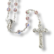 Glass Birthstone Rosary for October  on a white background