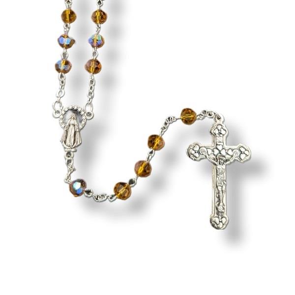 Rosary 6mm AB Glass Birthstone November