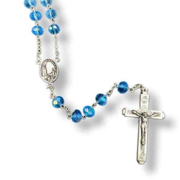 Rosary Blue Glass Beads Boxed
