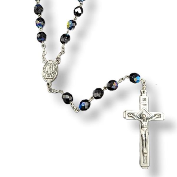 Rosary 8mm Jet with Fatima Centre