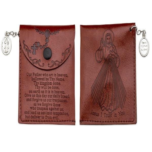 Rosary Case Divine Mercy Faux Leather