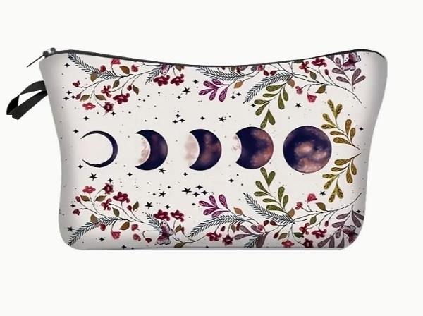 Zipper Pouch Moon Phases Light