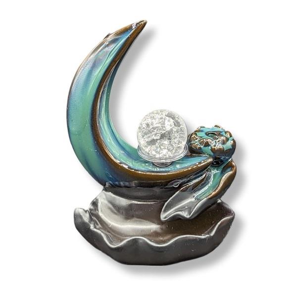 Backflow Incense Burner Crescent Moon Sphere