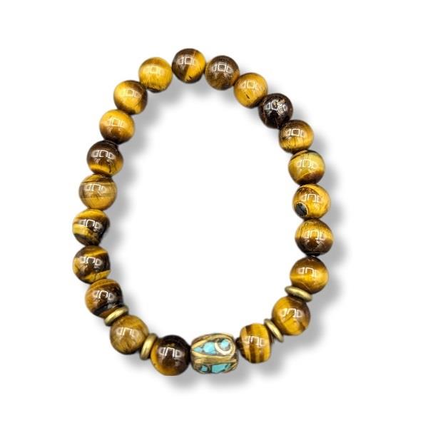 8mm Bracelet Tiger's Eye Himalayan Guru Bead