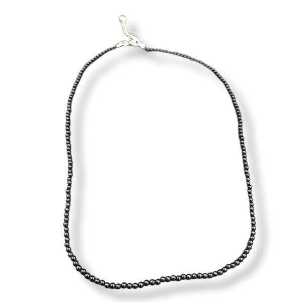 3mm Necklace Black Agate