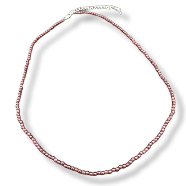 4mm Necklace Garnet Beaded 52cm