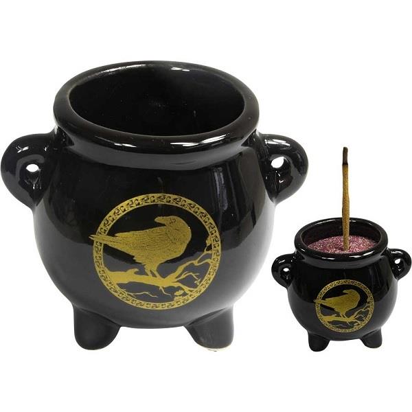 Cauldron Ceramic Raven