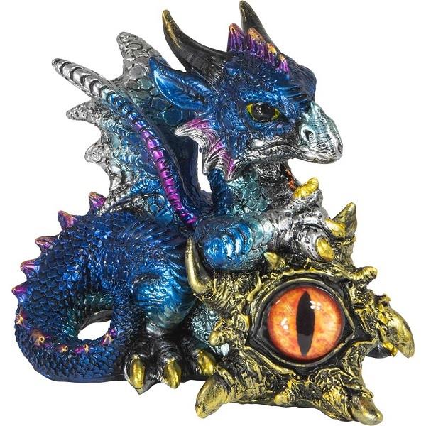 Statue Dragon Baby With Dragon Eye Blue