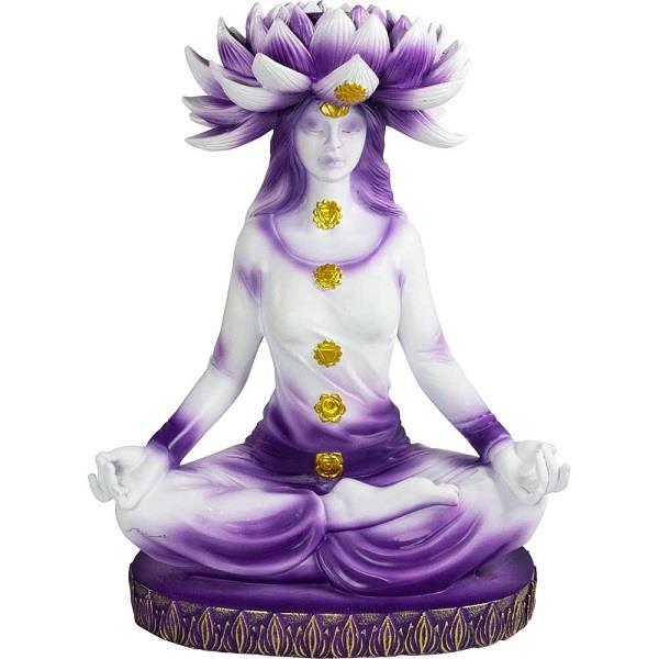 Backflow Incense Burner Lotus Chakra Goddess