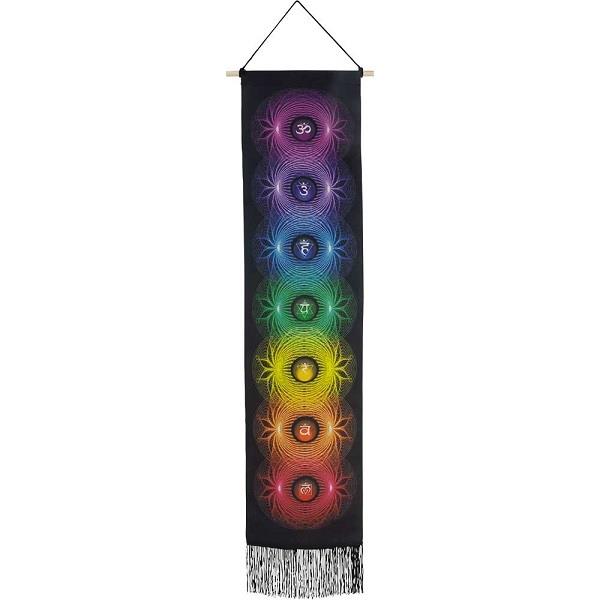 Wall Banner 7 Lotus Chakra Black