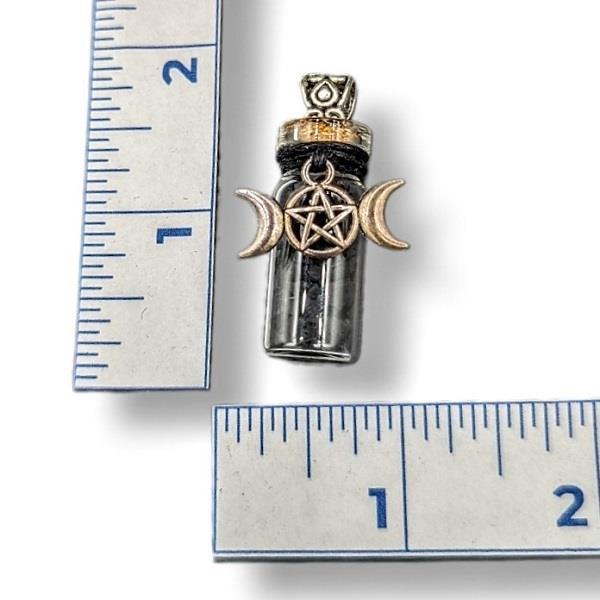 Bottle Pendant Shungite Triple Moon