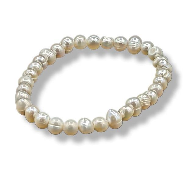 6mm Bracelet White Pearl