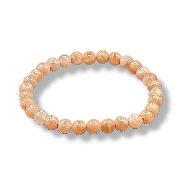 6mm Bracelet Peach Moonstone