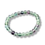 Multicolored beaded bracelet on a white background