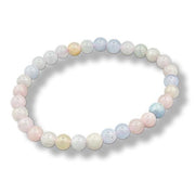 Multicolored beaded bracelet on a white background