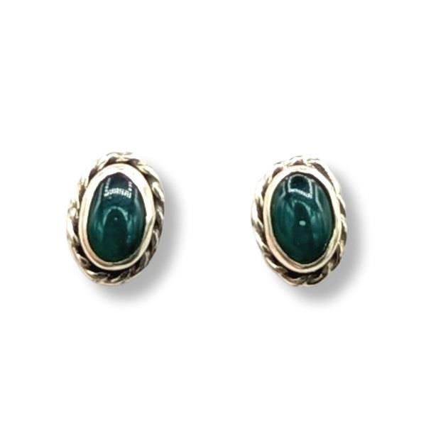 Earrings Green Aventurine Studs