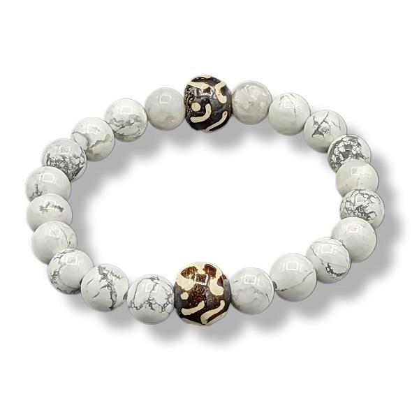 8mm Bracelet Howlite Om