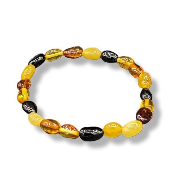 Bracelet Amber Oval Mutli Coloured
