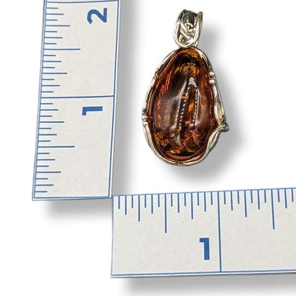 Pendant Amber Sterling Silver