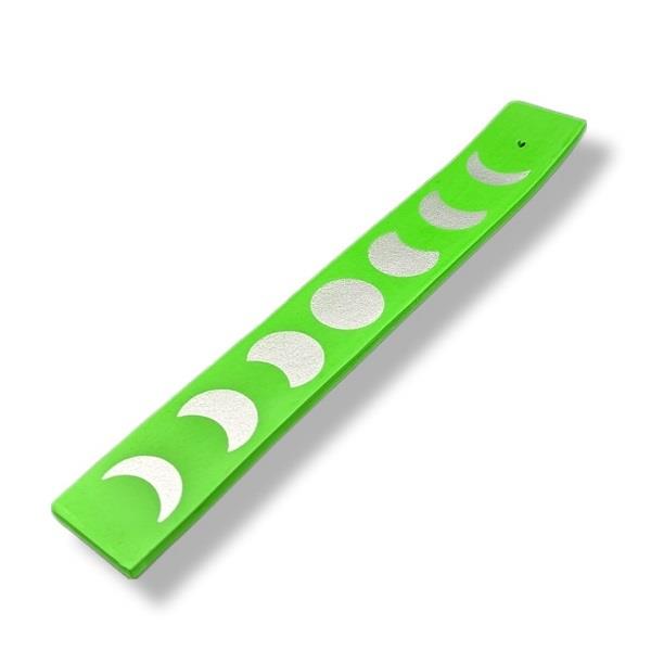 Incense Burner Wooden Moon Phases Green
