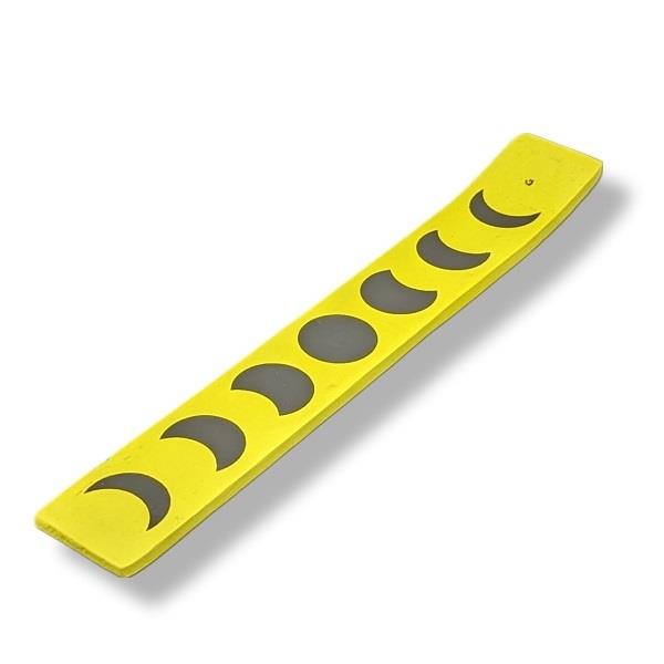 Incense Burner Wooden Moon Phases Yellow