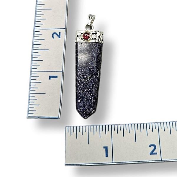 Pendant Blue Goldstone Point with Cap