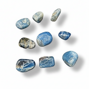 Blue and white marbled stones with on a white background