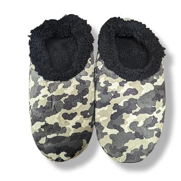 Snoozies Mens Grey Camo Lg