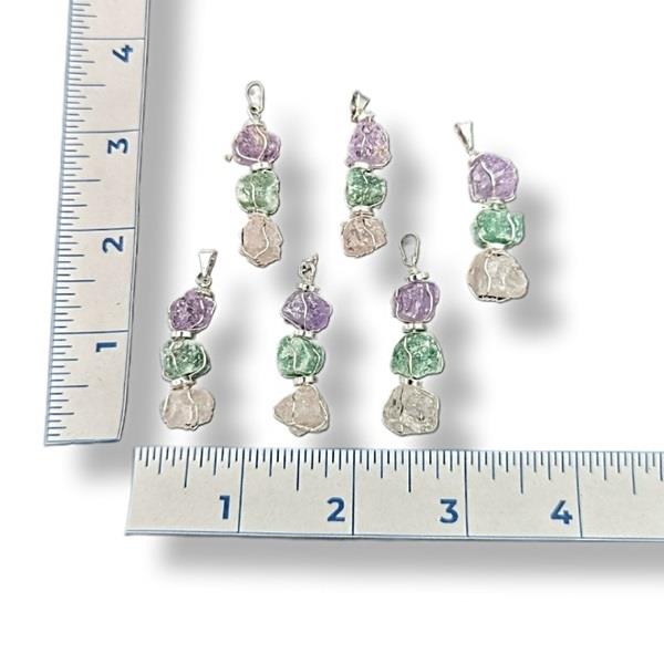 Pendant Amethyst, Green Aventurine & Rose Quartz